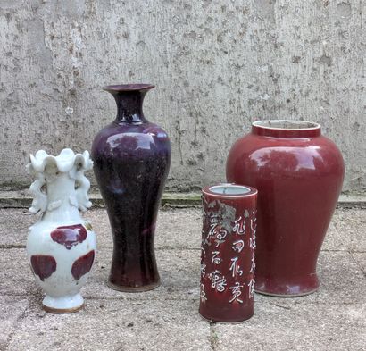 Ensemble de porcelaines émaillée sang de...