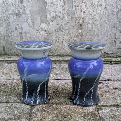 Paire de tabourets balustre en porcelaine...