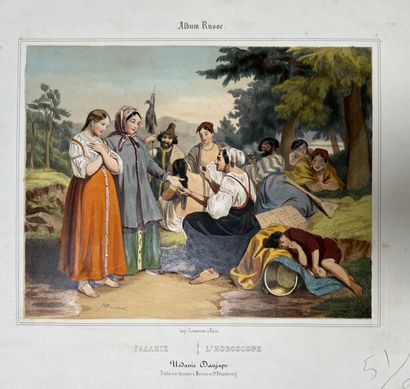 *Suite de neuf lithographies en couleur,...