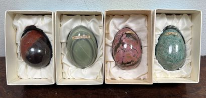 *Four Russian hardstone eggs. In original...