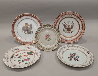 China, 19th century. Two porcelain plates...