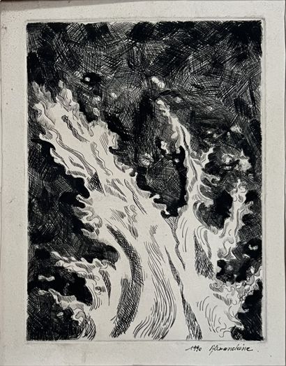 *Ecole MODERNE ALEXANDRINE*** : 
ECUME. 
Eau-forte,...