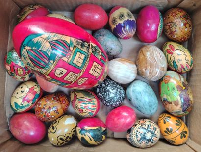 *Set of Russian polychrome painted wooden...