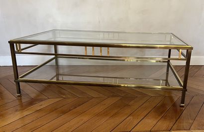 Table basse en laiton et laiton verni, de...