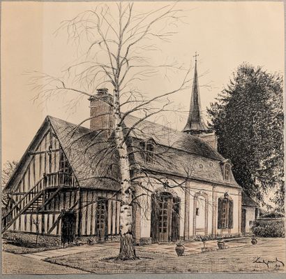 Ensemble : - P. MAISON : VUE DE RUE AU CLOCHER....
