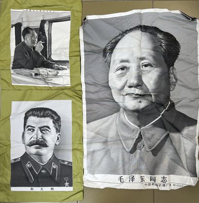 *Set of woven portraits of Communist leaders:...
