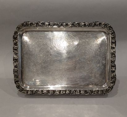Small rectangular tray, the bottom engraved...