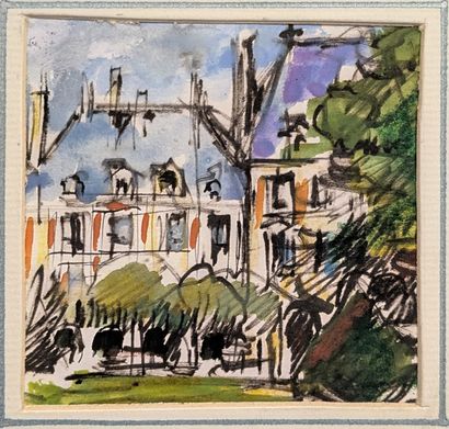 Ensemble : - P. MAISON : VUE DE RUE AU CLOCHER....