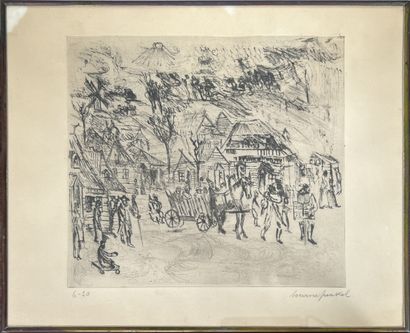*Boris BORVINE-FRENKEL (1895-1984) : VILLAGE...