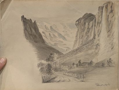 Ecole FRANCAISE du XIXe siècle : PROMENEURS...