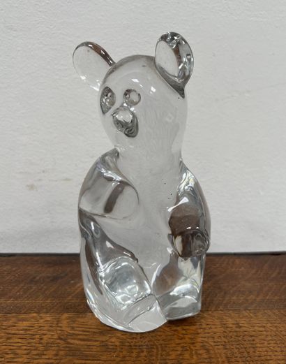 *DAUM France. Molded crystal teddy bear....