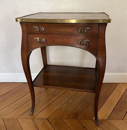 Small fruitwood chiffonier table. The front...