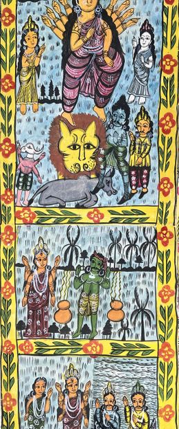 *Scènes de la mythologie indienne. Ensemble...