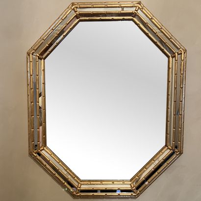 Gilded wood frame mirror with parecloses....