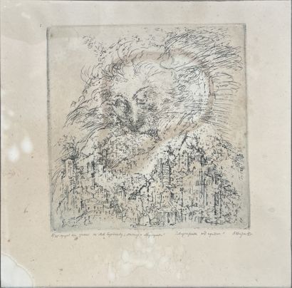 *Ecole RUSSE moderne : PAYSAGES. Deux eaux-fortes,...