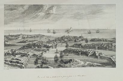 Suite de cinq gravures en noir : quatre Vues...