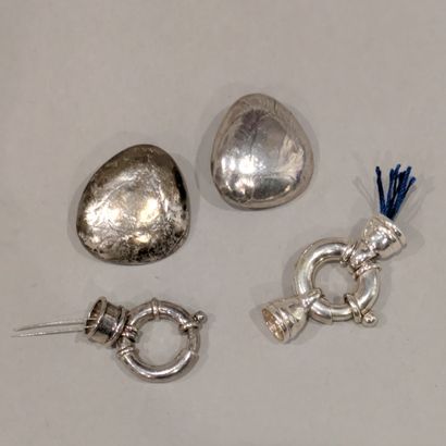 Ensemble en argent (800 et 925) : - paire...