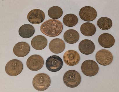 Set of bronze medals, mainly about the City...