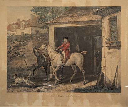 D'après Carle VERNET, Coqueret graveur. Intérieur...