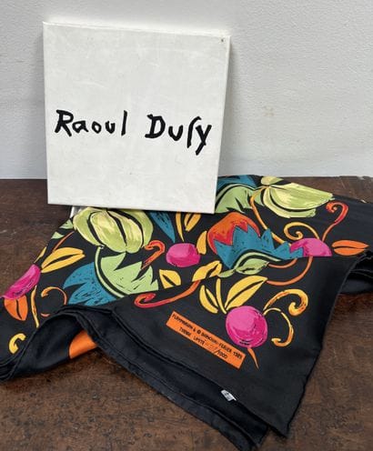 *After Raoul DUFY. Printed silk square with...