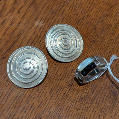 Ensemble en argent (800 et 925) : - paire...