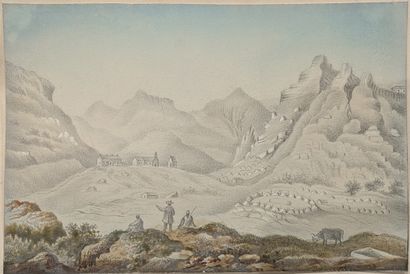 Ecole FRANCAISE du XIXe siècle : PROMENEURS...