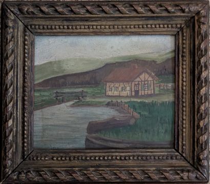 Ecole NAIVE - J. BARROIS : FERMETTE A COLOMBAGE...