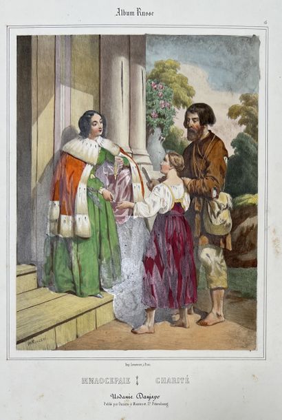 *Suite de neuf lithographies en couleur,...