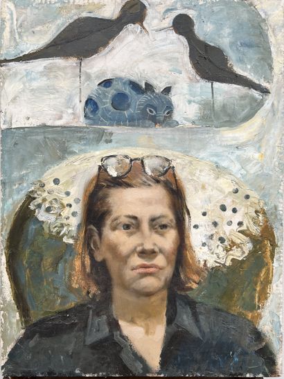 *Ecole RUSSE moderne : PORTRAIT DE NICOLE...
