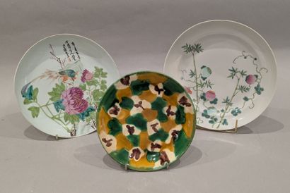 Two porcelain bowls with polychrome enamel...