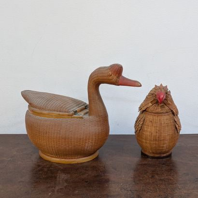 *Set: - small tray, the pyrographed and painted...