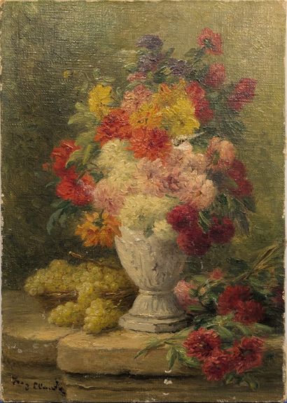 Eugène CLAUDE (1841-1922) : VASE DE FLEURS...