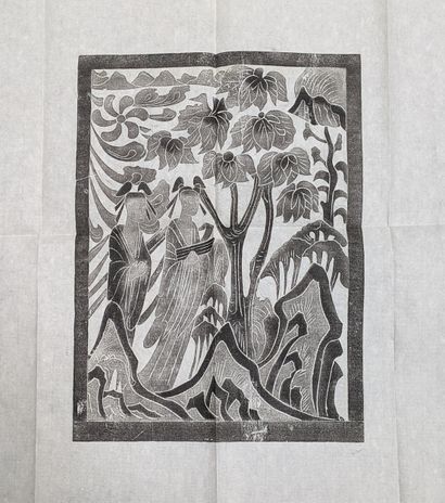 *Chinese prints on rice paper.