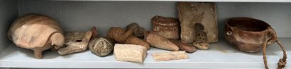 *A set of painted terracotta figurines as...