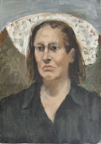*Ecole RUSSE moderne : PORTRAIT DE NICOLE....