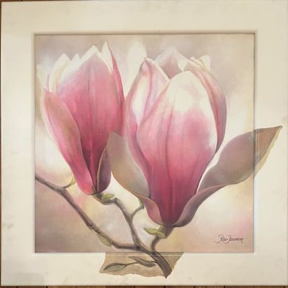 C. MARTY*** : FLEURS DANS UN VASE. Huile...