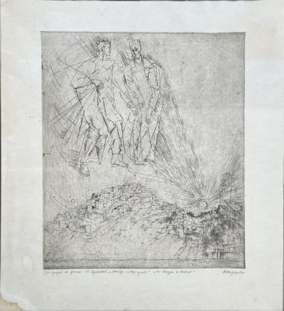 *Ecole RUSSE moderne : PAYSAGES. Deux eaux-fortes,...