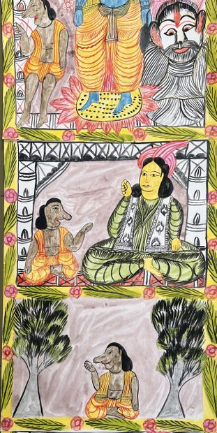 *Scènes de la mythologie indienne. Ensemble...