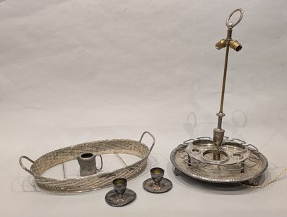 Silver-plated liqueur stand with gadroon...