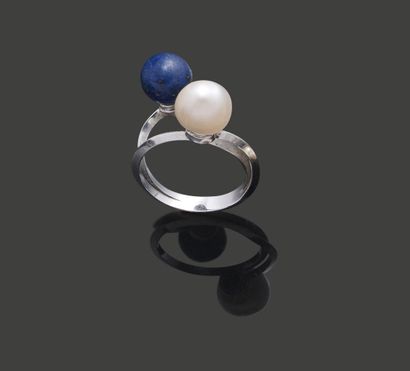 Bague en or gris 18K (750), la monture en...
