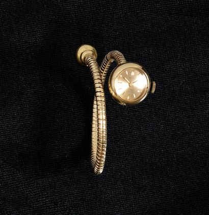 Montre de dame en or jaune 18K (750), le...