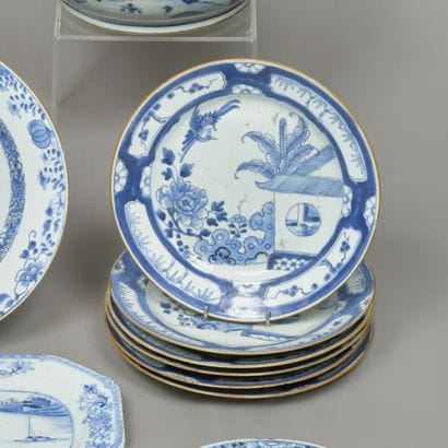 Chine, XVIIIe siècle. Suite de six assiettes...