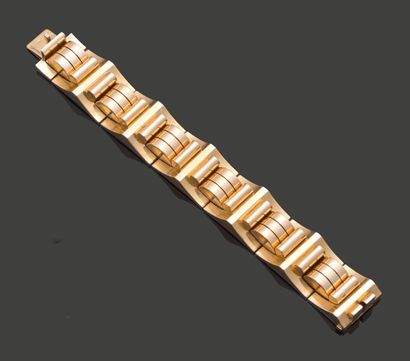 Important bracelet tank en or jaune 18K (750),...