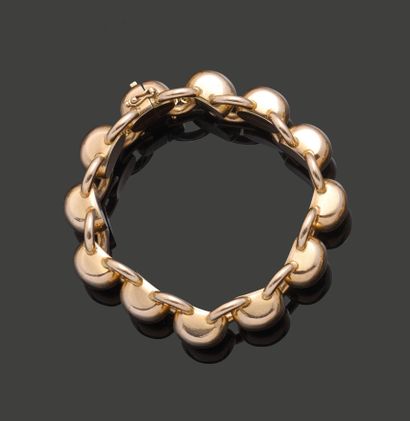 Bracelet en or jaune 18K (750), les larges...