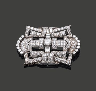 Broche de revers en or gris 18K (750) ou...