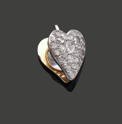 Pendentif en or jaune et or gris 18K (750),...