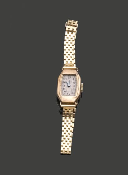 Montre de dame en or jaune 18K (750), le...