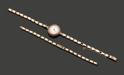 Montre de dame en or jaune 18K (750), le...