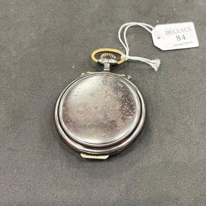 Montre de gousset en acier, le cadran émaillé...