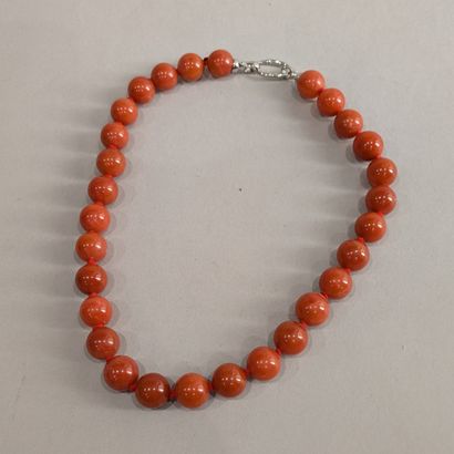 Necklace of twenty-nine carnelian beads....